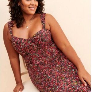 ANTHRO Hutch Sweetheart Floral Midi Dress Small